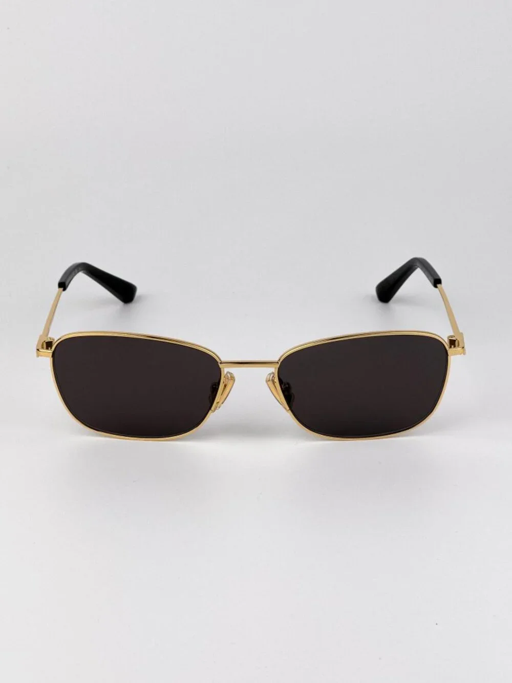 Bottega Veneta Women’s Sunglasses Gold Grey Rectangle BV1300S 001 New Authentic